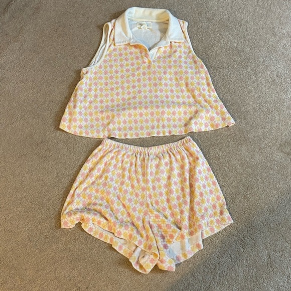 Victoria's Secret Other - 🍋Vintage 1990’s Victoria’s Secret Country Quality Cottons 2 Piece Argyle Set🍋